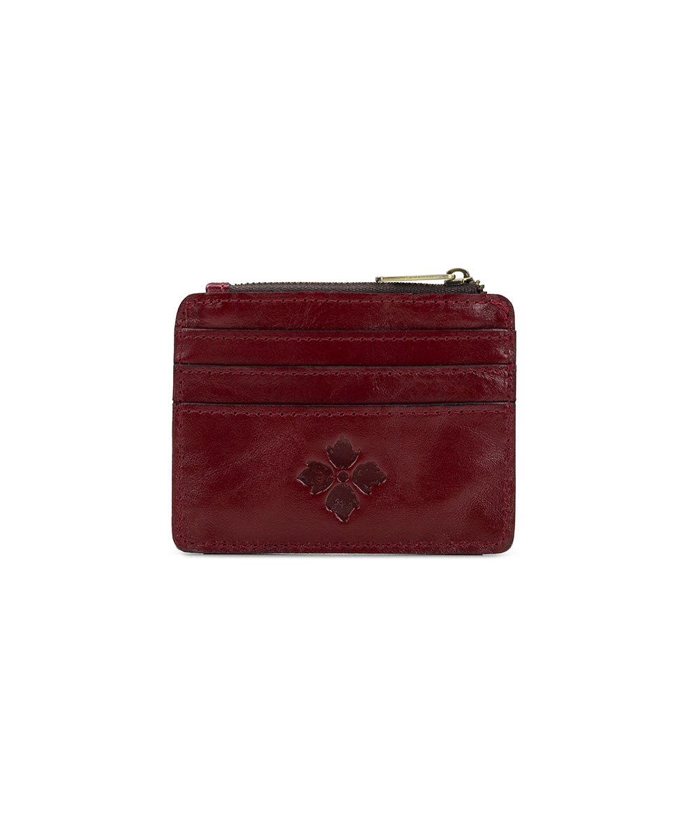 Cassis ID Case - Vintage Distressed Leather — Maroon - maroon - by Patricia Nash - View 2 of 4