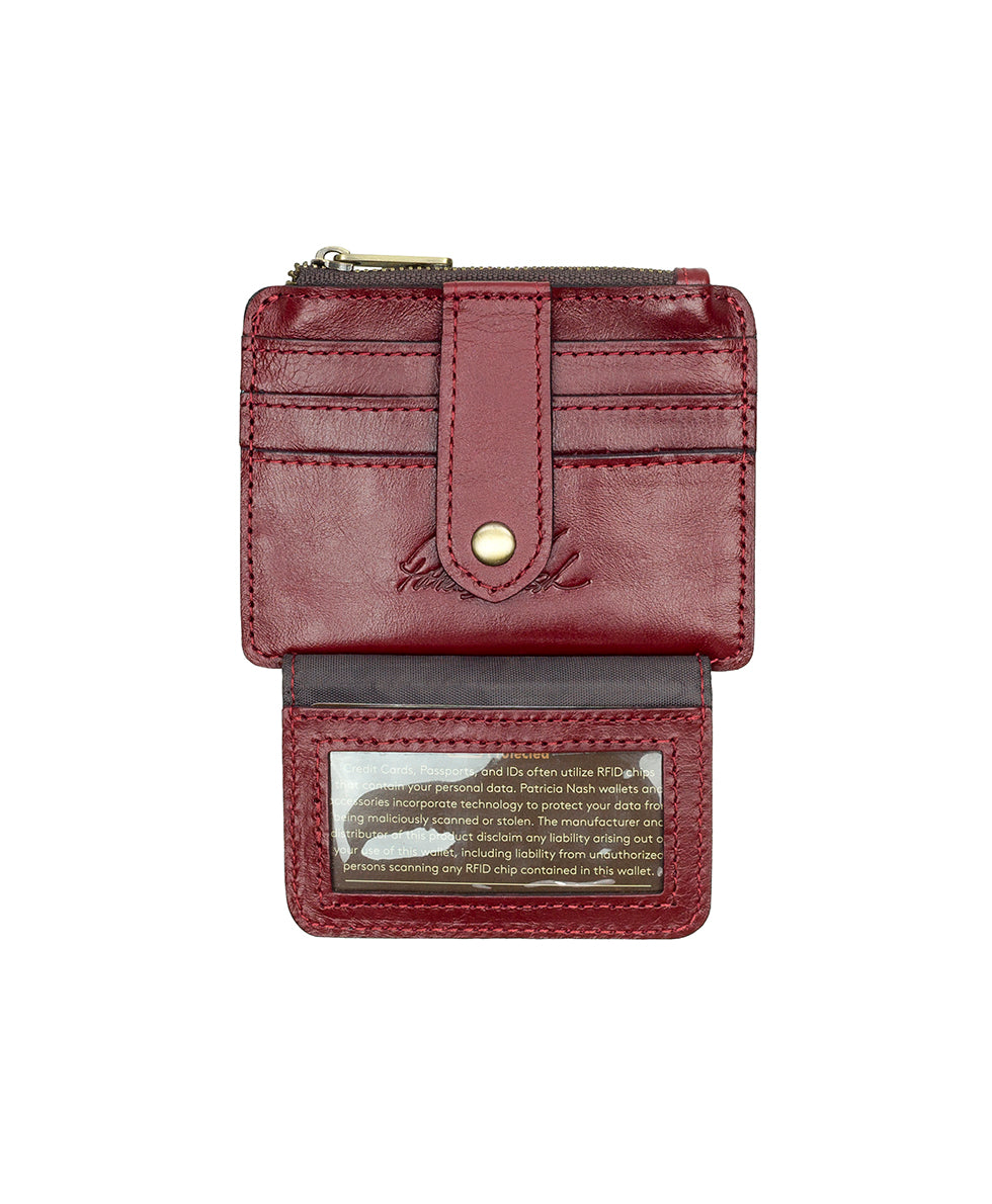 Cassis ID Case - Vintage Distressed Leather — Maroon - maroon - by Patricia Nash - View 3 of 4