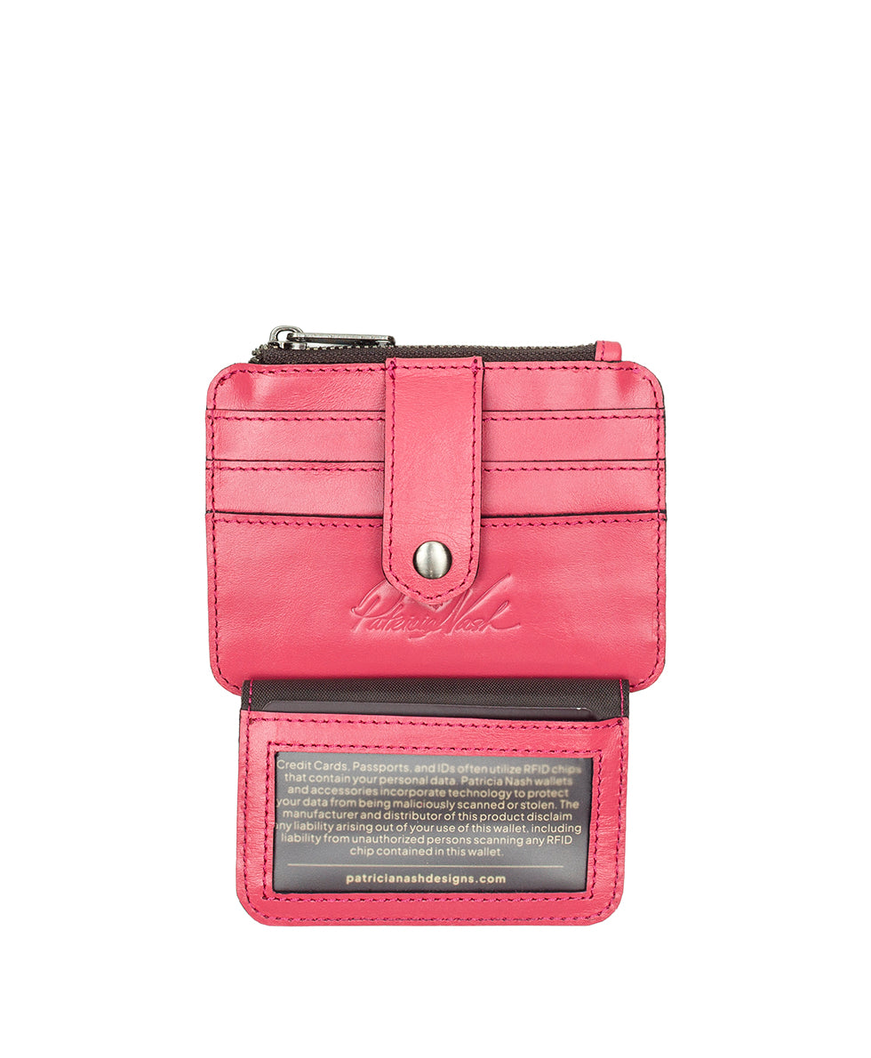Female - Cassis ID Case - Vintage Distressed Leather - petal pink - by Patricia Nash - View 3 of 4