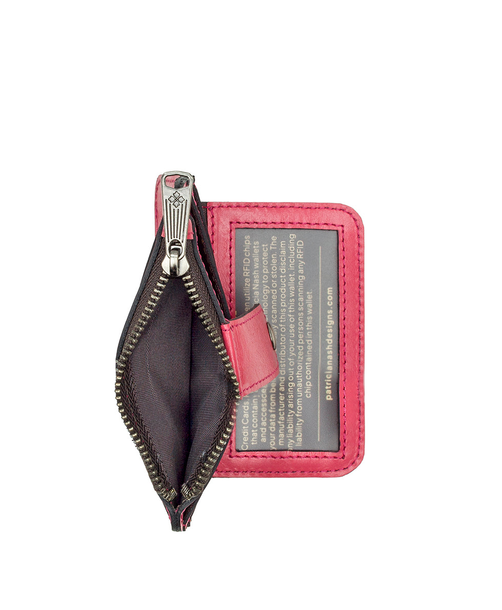 Female - Cassis ID Case - Vintage Distressed Leather - petal pink - by Patricia Nash - View 4 of 4