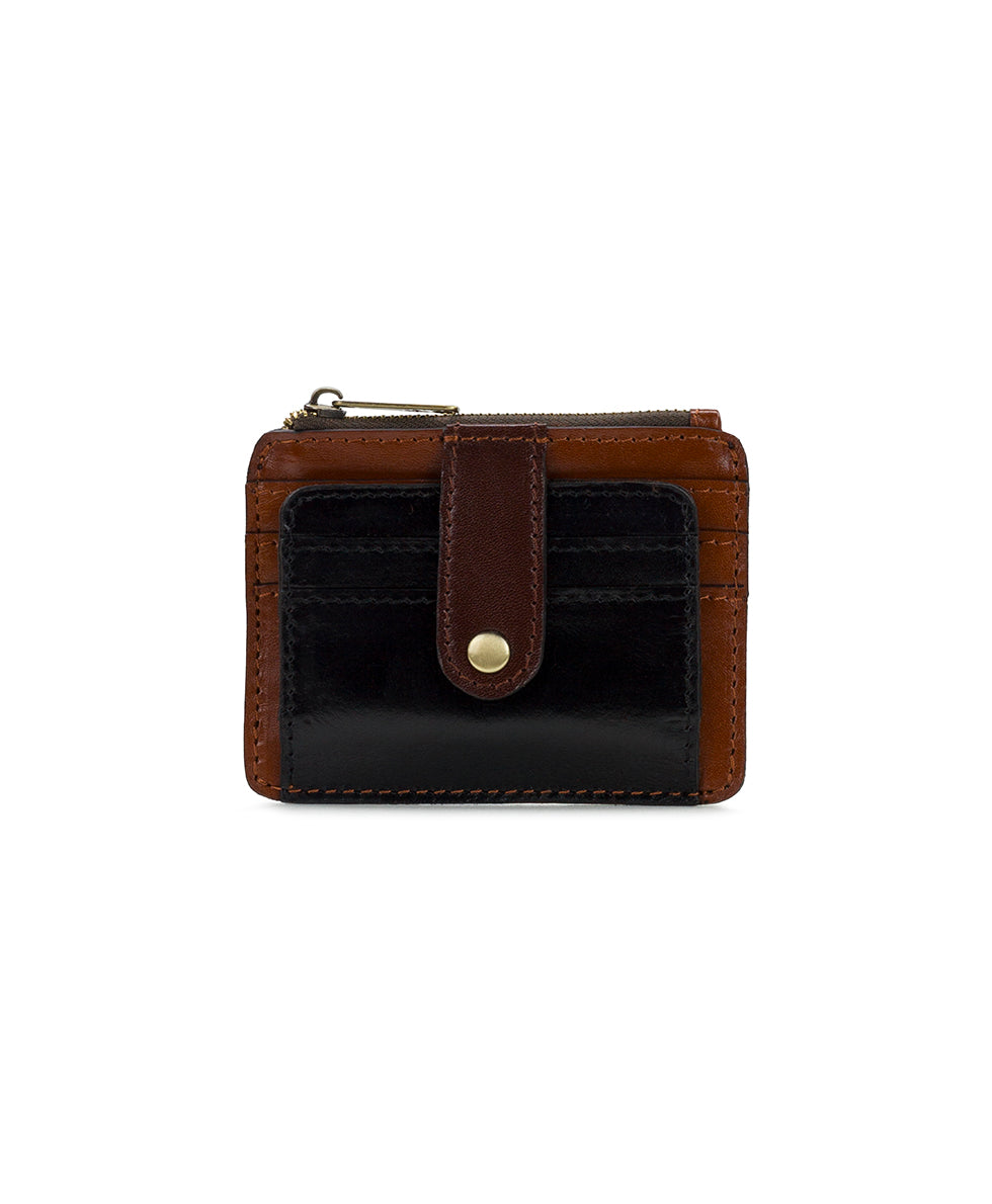 Cassis ID Case - Vintage Vegetable Tanned Colorblock - black / british tan - by Patricia Nash - View 5 of 14