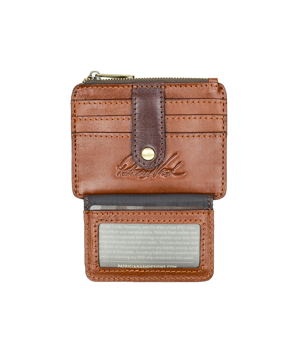 Cassis ID Case - Vintage Vegetable Tanned Colorblock - black / british tan - by Patricia Nash - View 8 of 14