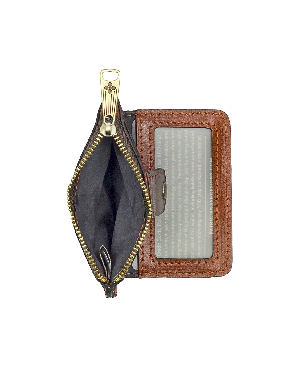 Cassis ID Case - Vintage Vegetable Tanned Colorblock - black / british tan - by Patricia Nash - View 7 of 14