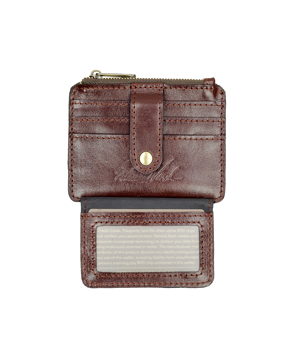 Cassis ID Case - Vintage Vegetable Tanned Colorblock - black / british tan - by Patricia Nash - View 3 of 4