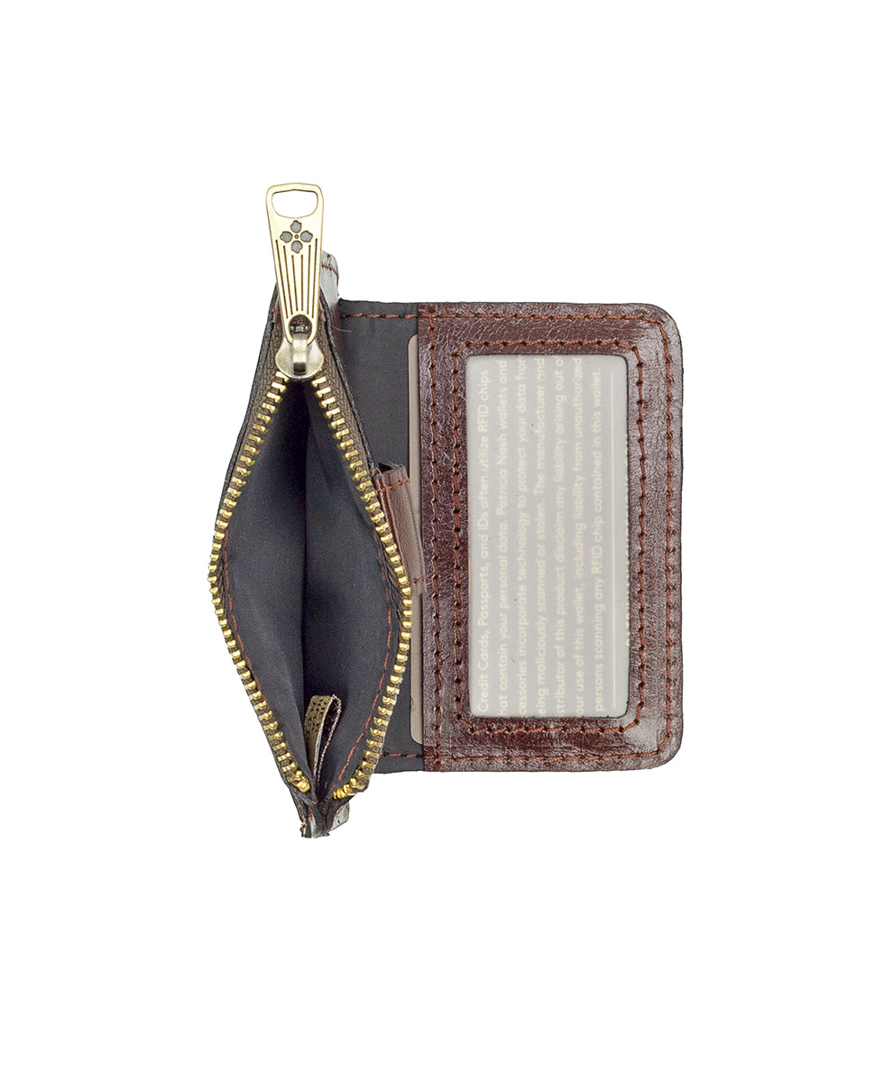 Cassis ID Case - Vintage Vegetable Tanned Colorblock - black / british tan - by Patricia Nash - View 4 of 4
