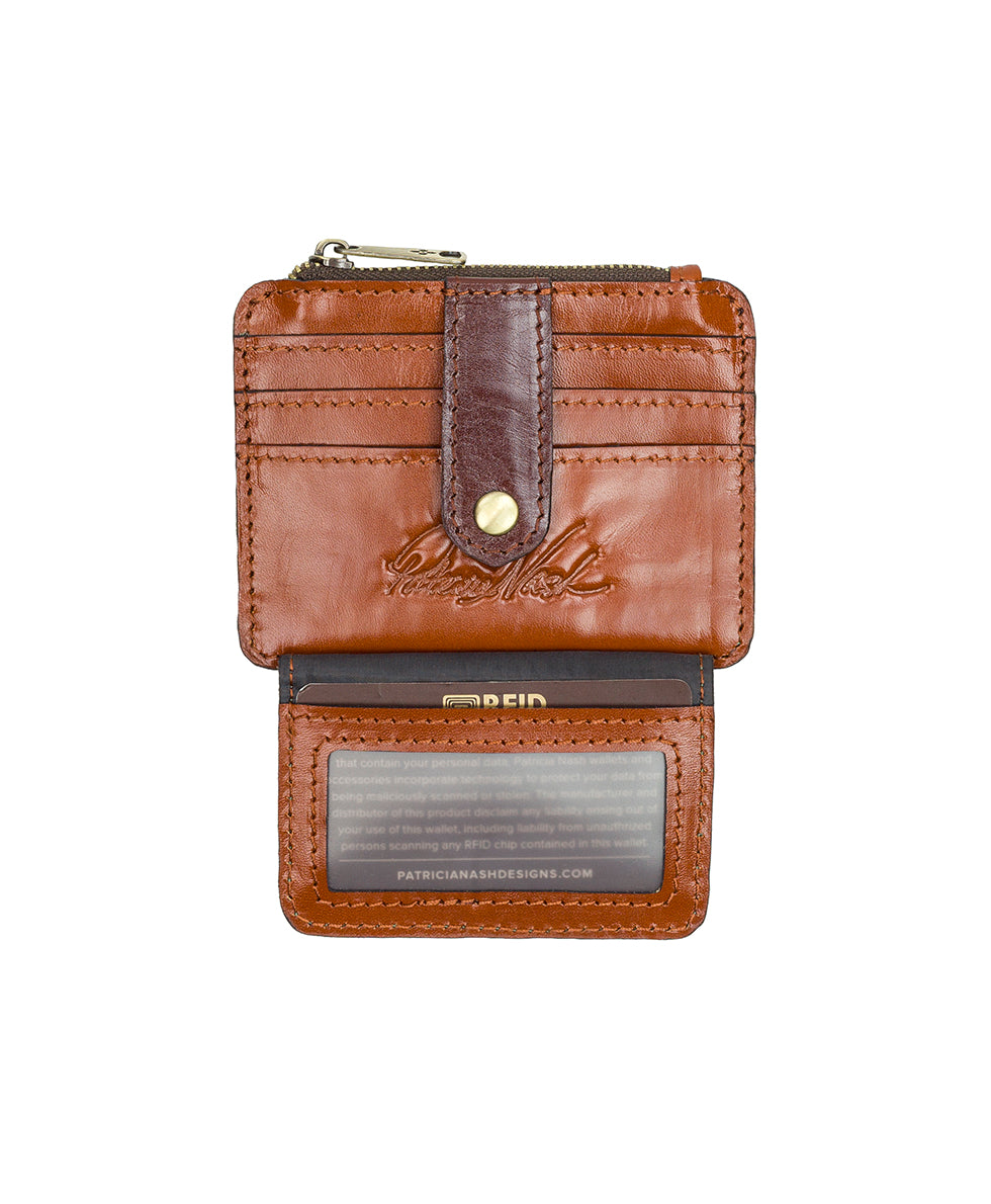 Cassis ID Case - Vintage Vegetable Tanned Colorblock - black / british tan - by Patricia Nash - View 3 of 14