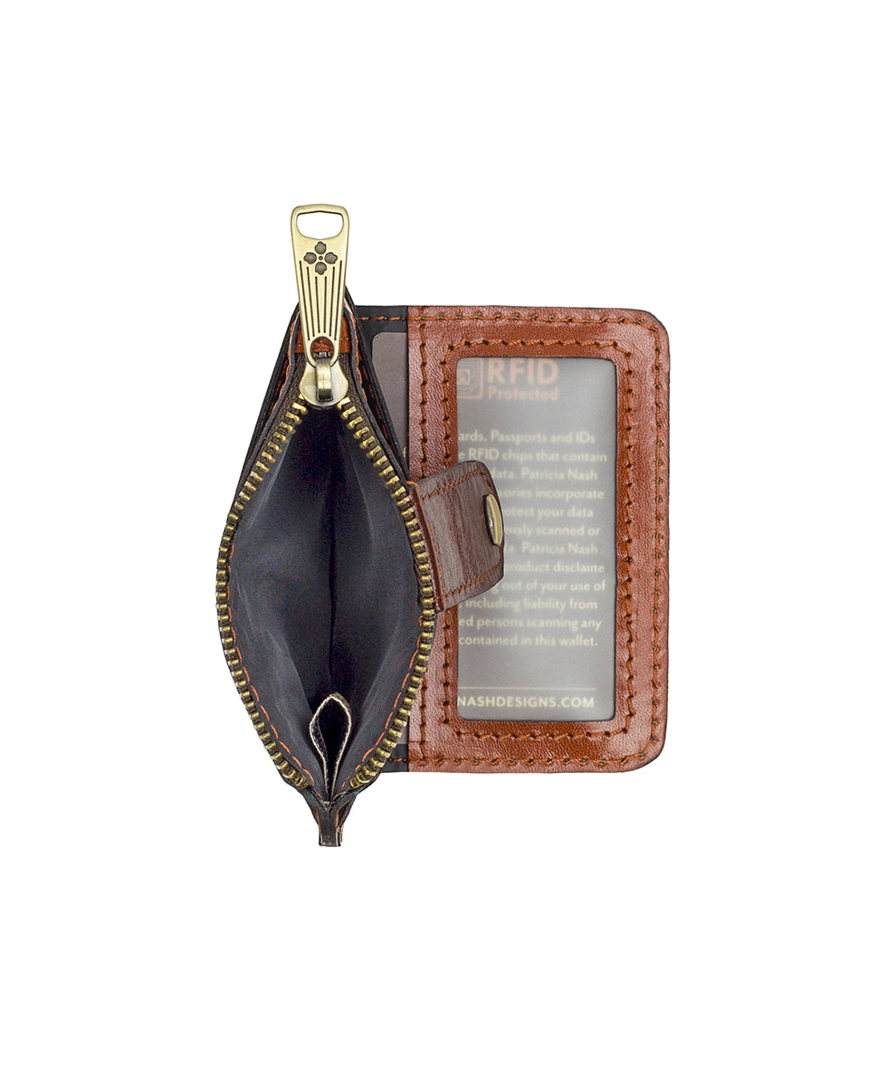 Cassis ID Case - Vintage Vegetable Tanned Colorblock - black / british tan - by Patricia Nash - View 4 of 14