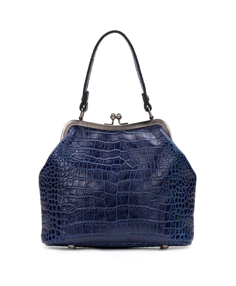 Laureana Frame Satchel - Vintage Distressed Croc Leather – Patricia Nash