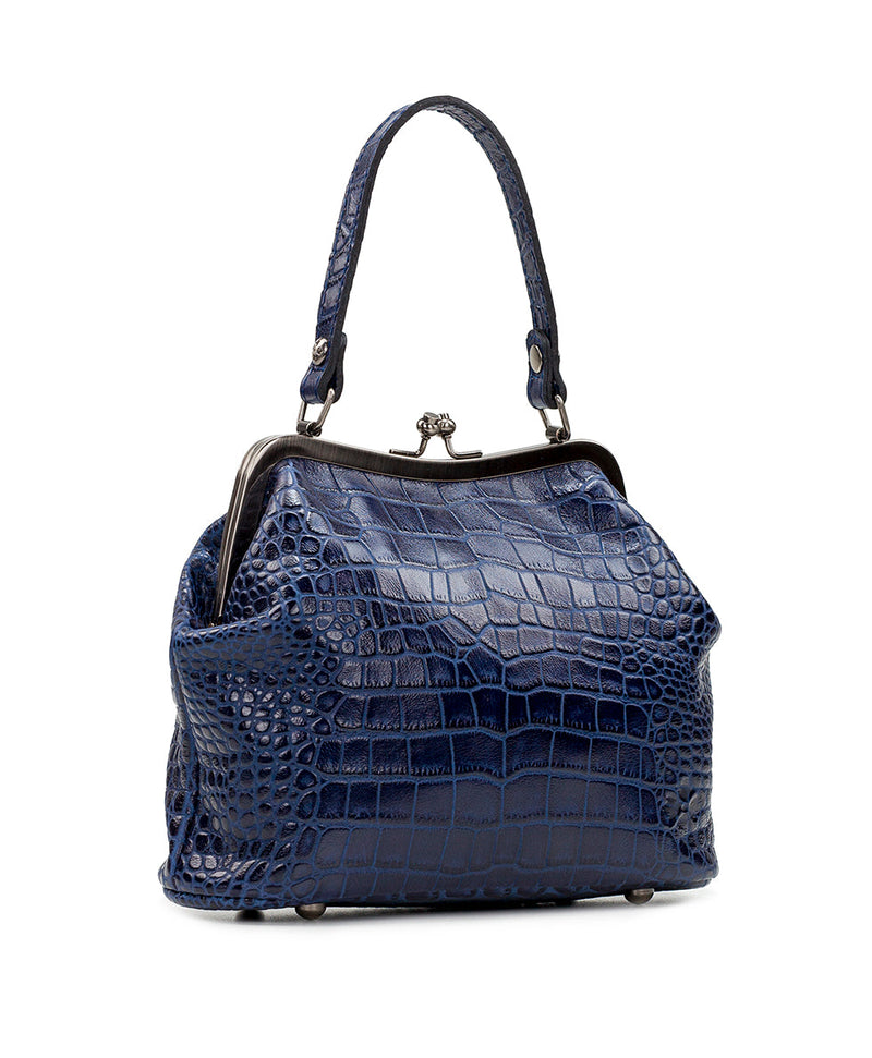 Laureana Frame Satchel - Vintage Distressed Croc Leather – Patricia Nash