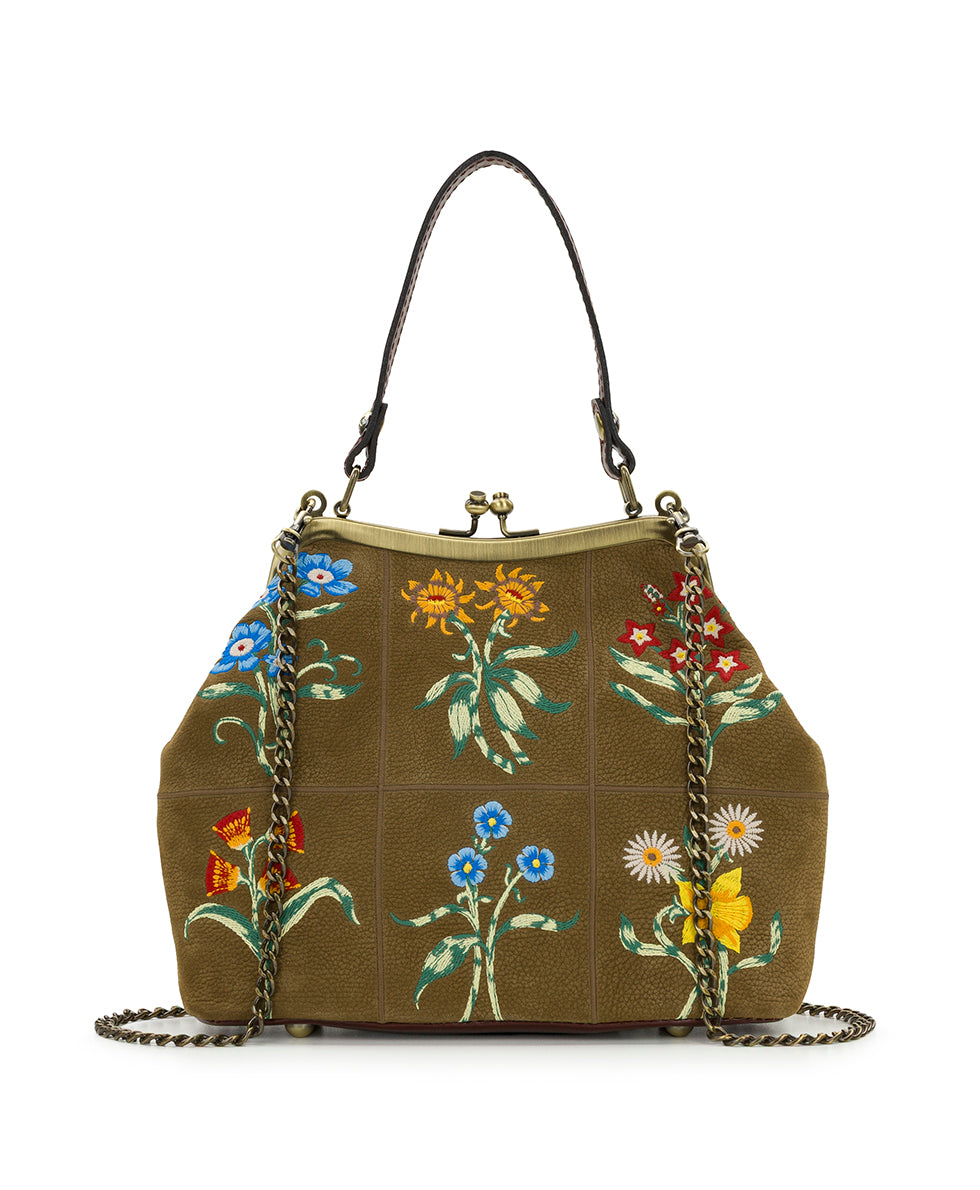 Female - Laureana Frame - Tuscan Fields Embroidery - khaki - by Patricia Nash - View 1 of 4