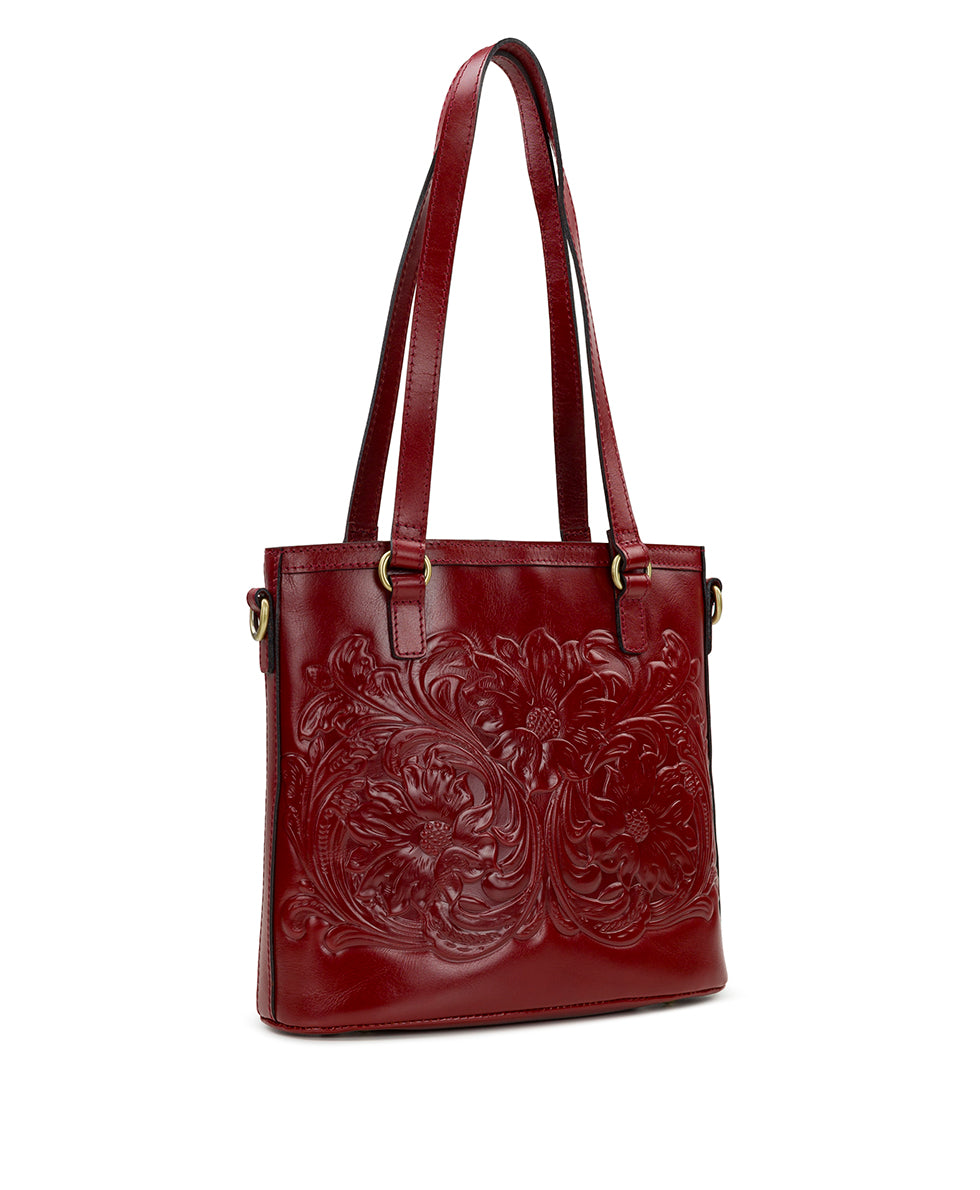 Tessali Crossbody - Vintage Vegetable Tanned Tooled - ruby red - by Patricia Nash - View 3 of 4