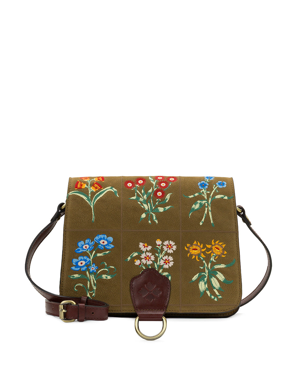 Female - Ilina Crossbody - Tuscan Fields Embroidery - khaki - by Patricia Nash - View 1 of 5