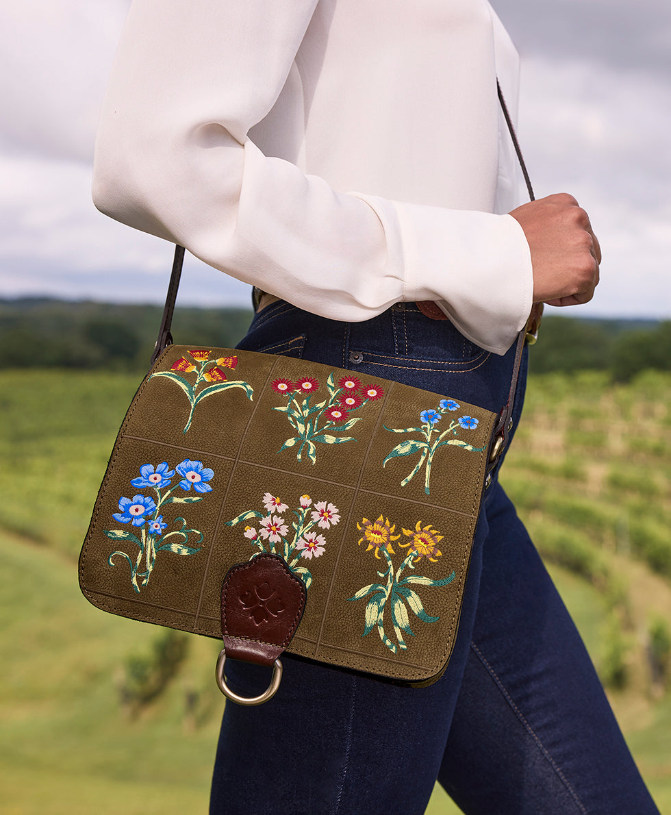 Female - Ilina Crossbody - Tuscan Fields Embroidery - khaki - by Patricia Nash - View 4 of 5