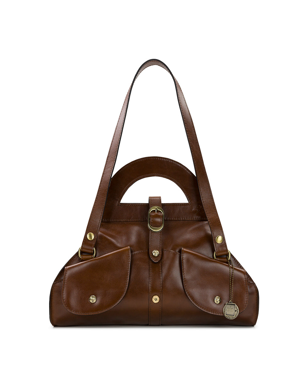 Female - Milania Satchel - Vintage Distressed Leather - cognac - by Patricia Nash - View 1 of 7