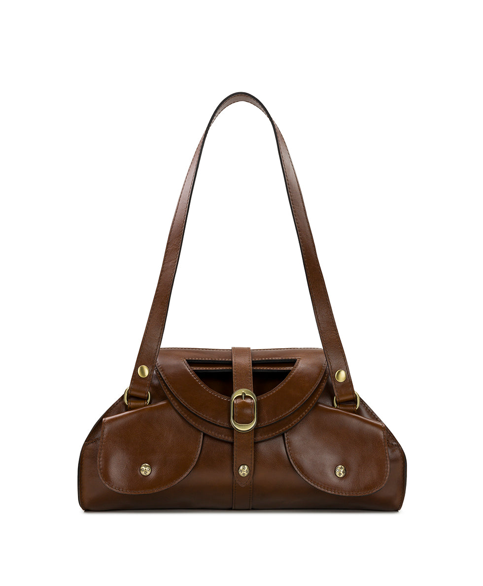 Female - Milania Satchel - Vintage Distressed Leather - cognac - by Patricia Nash - View 2 of 7