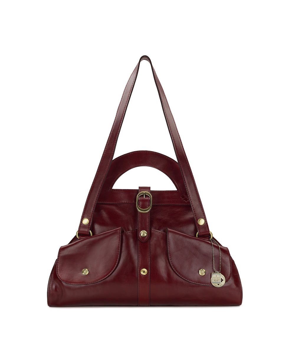 Female - Milania Convertible Satchel - Vintage Distressed Leather - oxblood - by Patricia Nash - View 8 of 20