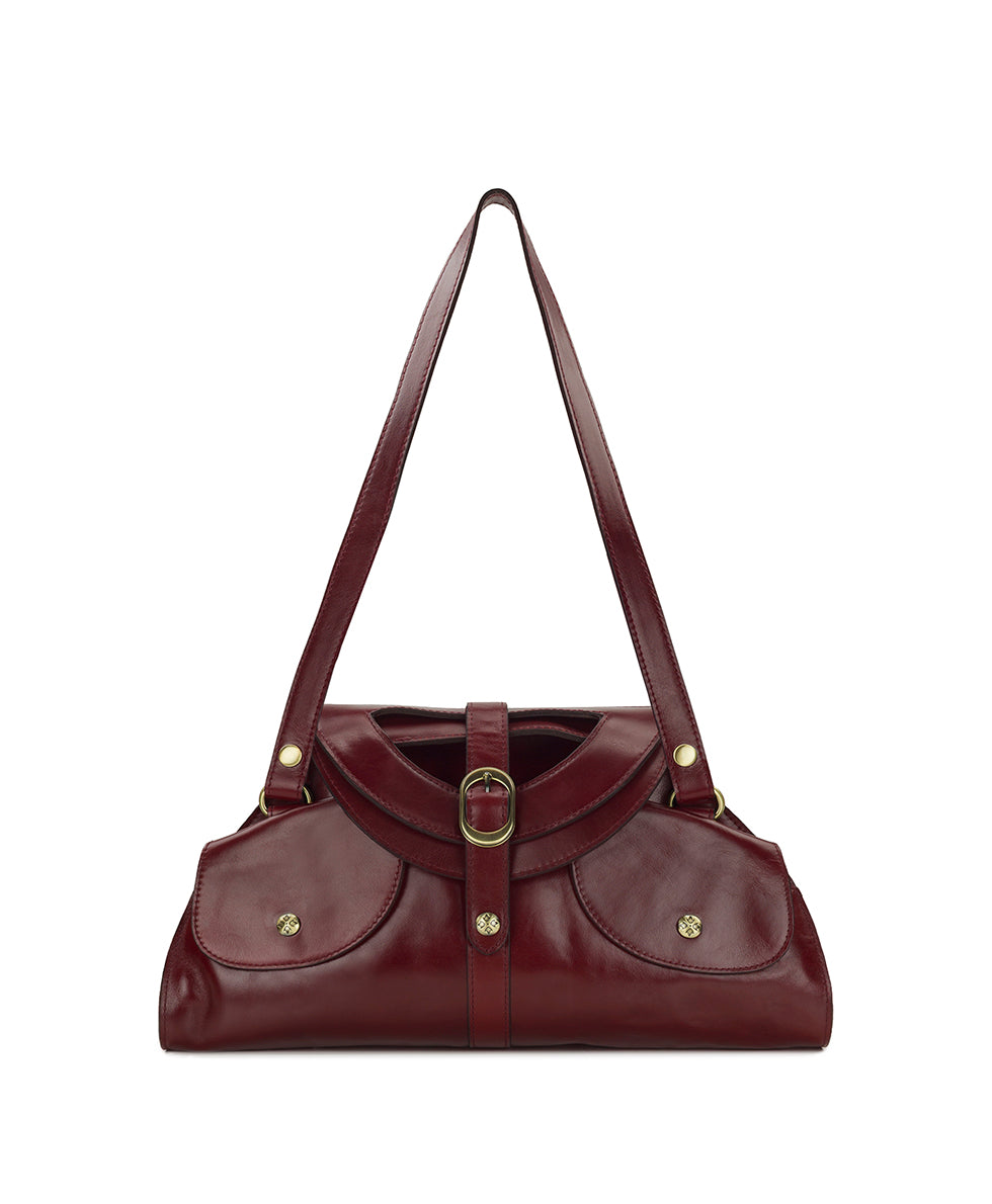 Female - Milania Convertible Satchel - Vintage Distressed Leather - oxblood - by Patricia Nash - View 9 of 20