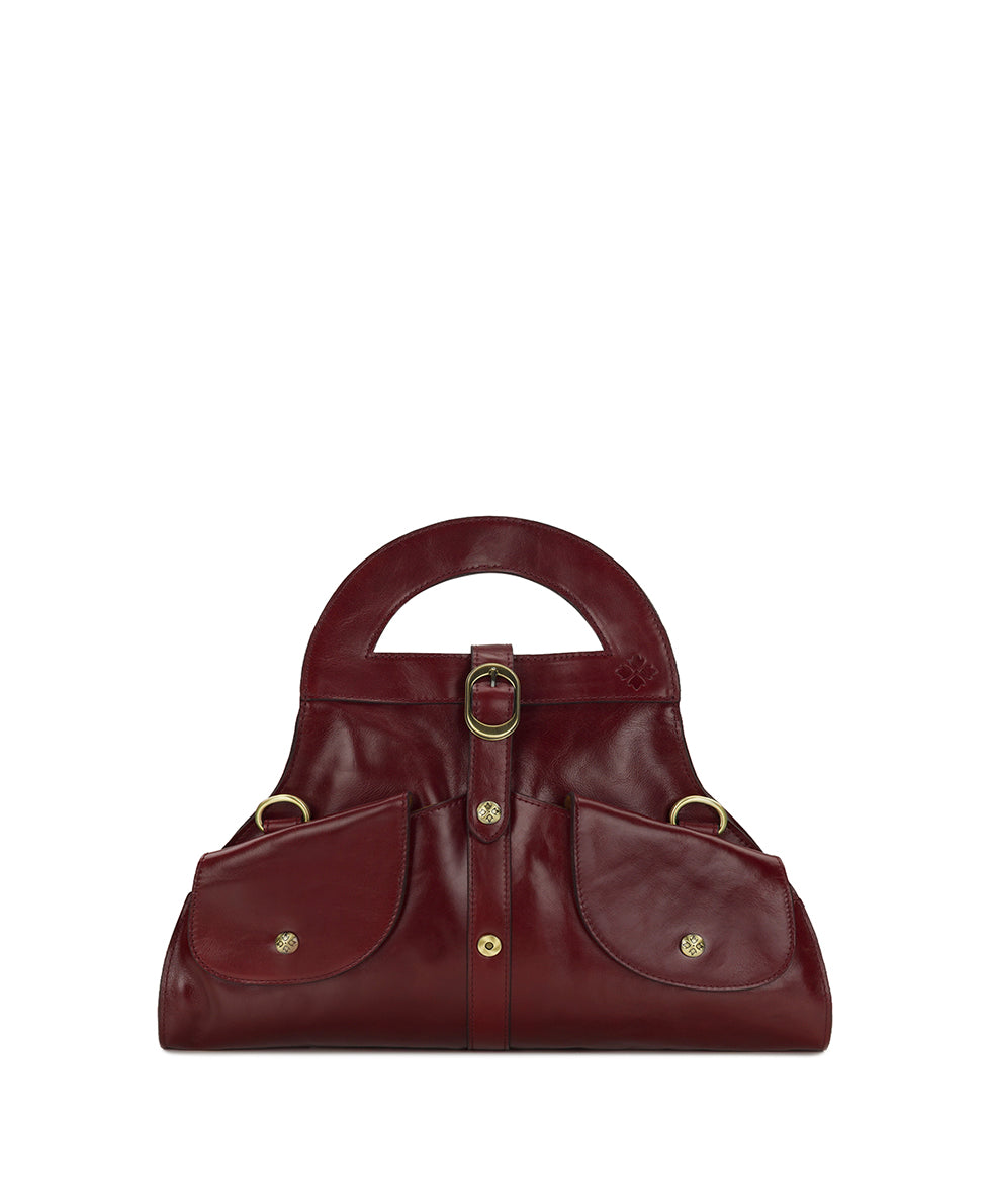 Female - Milania Convertible Satchel - Vintage Distressed Leather - oxblood - by Patricia Nash - View 10 of 20