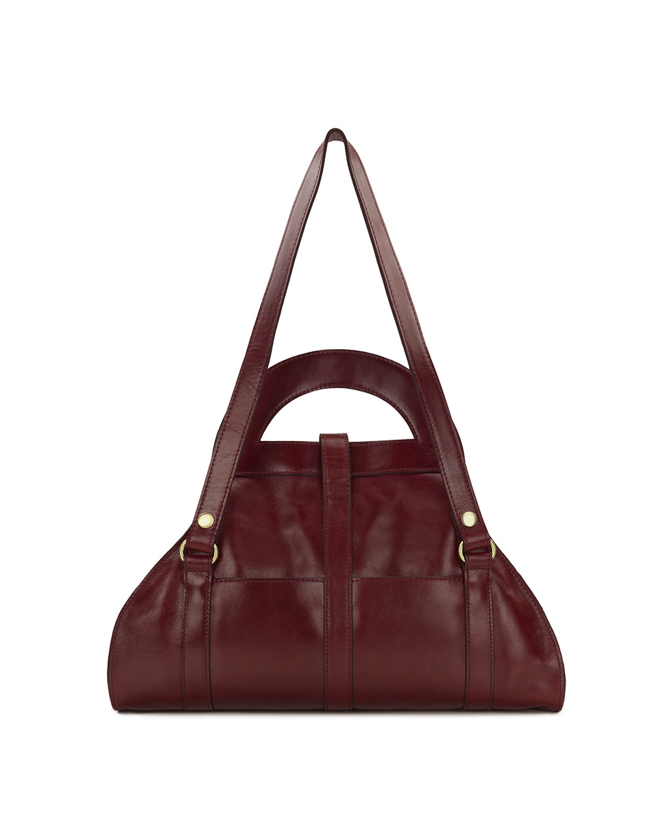 Female - Milania Convertible Satchel - Vintage Distressed Leather - oxblood - by Patricia Nash - View 13 of 20