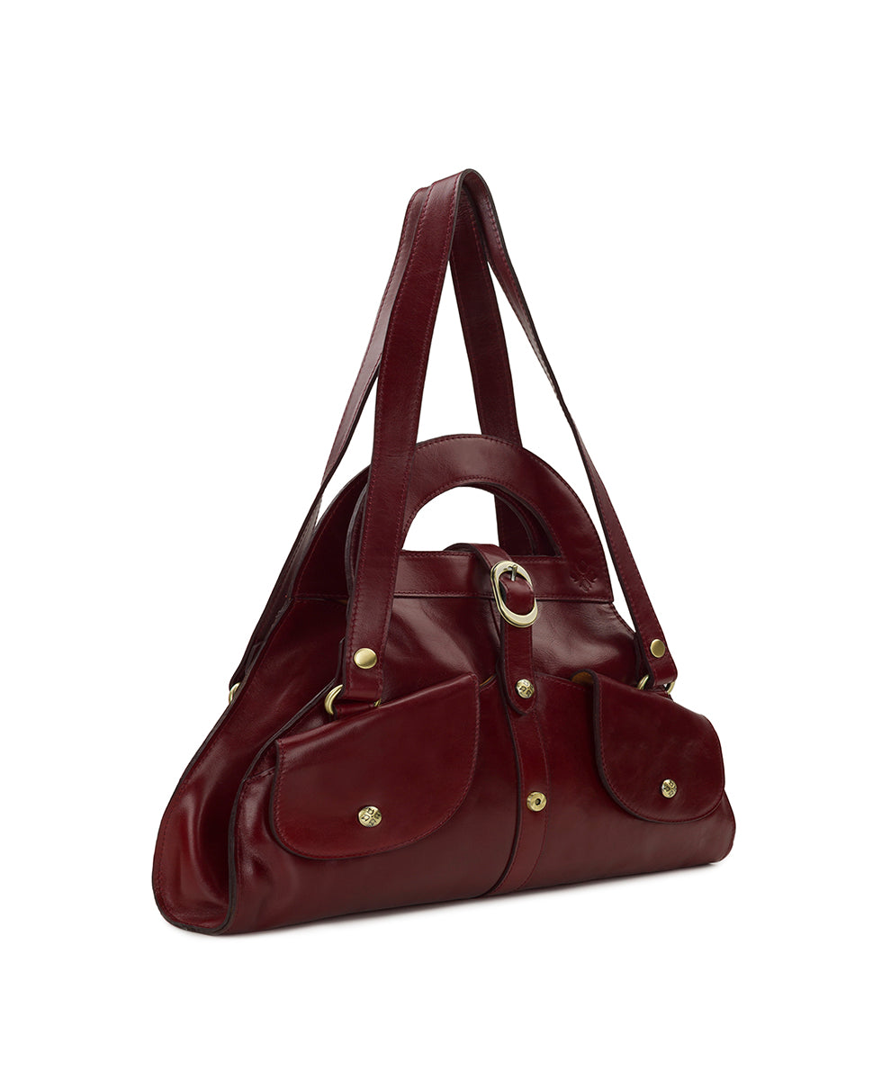 Female - Milania Convertible Satchel - Vintage Distressed Leather - oxblood - by Patricia Nash - View 14 of 20