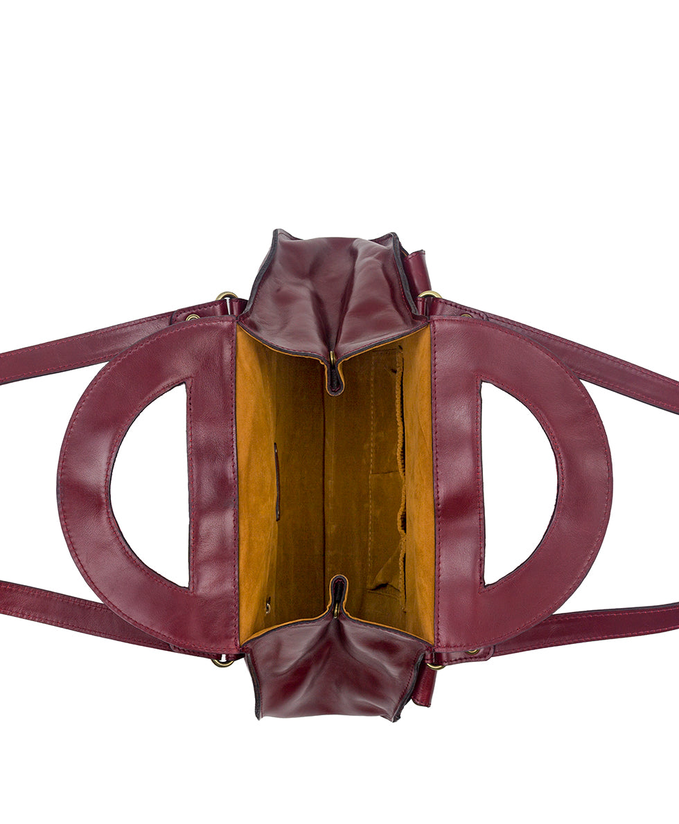 Female - Milania Convertible Satchel - Vintage Distressed Leather - oxblood - by Patricia Nash - View 15 of 20