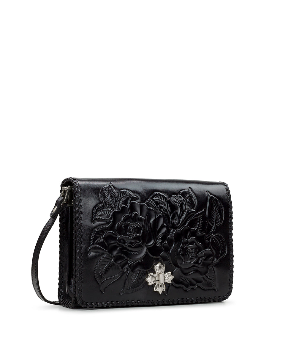 Mabilia Flap Crossbody - Vintage Vegetable Tanned Rose Tooled - rosewood - by Patricia Nash - View 7 of 15