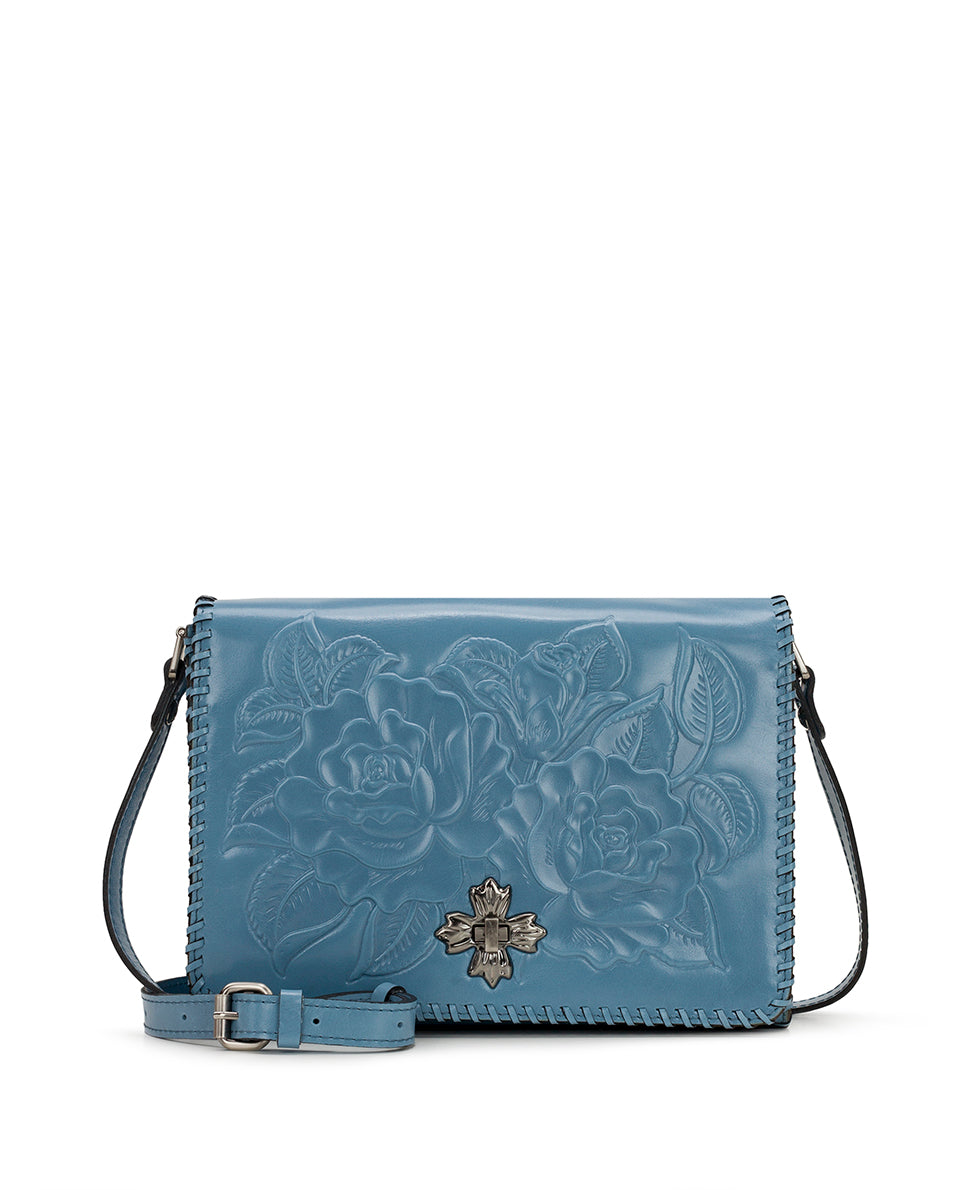 Mabilia Flap Crossbody - Vintage Vegetable Tanned Rose Tooled - rosewood - by Patricia Nash - View 1 of 15