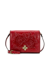 Mabilia Flap Crossbody - Vintage Vegetable Tanned Rose Tooled
