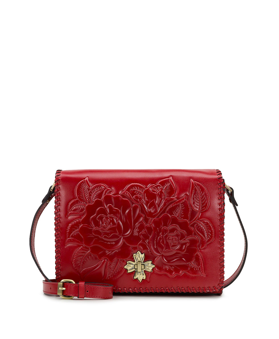 Mabilia Flap Crossbody - Vintage Vegetable Tanned Rose Tooled - rosewood - by Patricia Nash - View 1 of 4