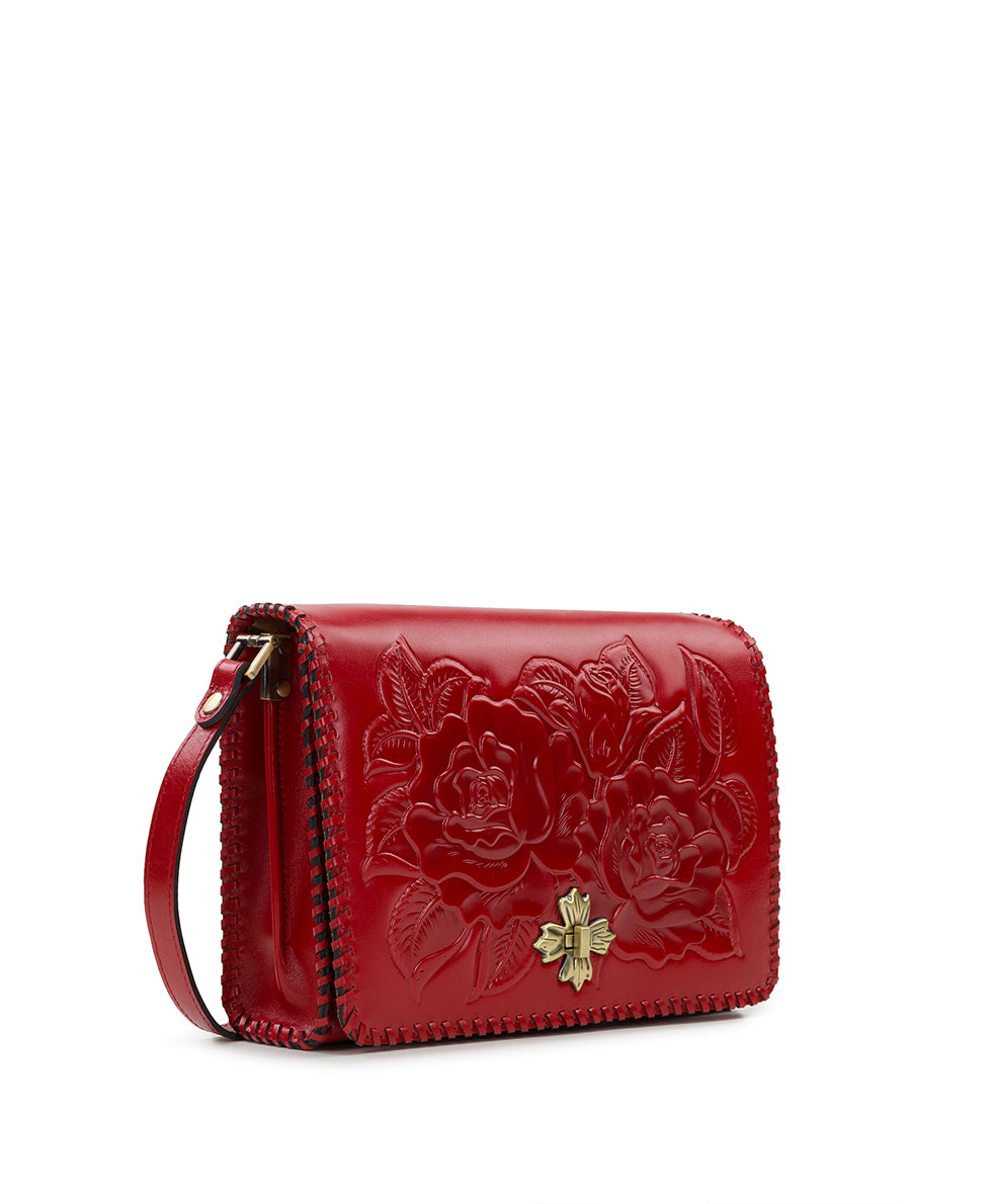 Mabilia Flap Crossbody - Vintage Vegetable Tanned Rose Tooled - rosewood - by Patricia Nash - View 3 of 4