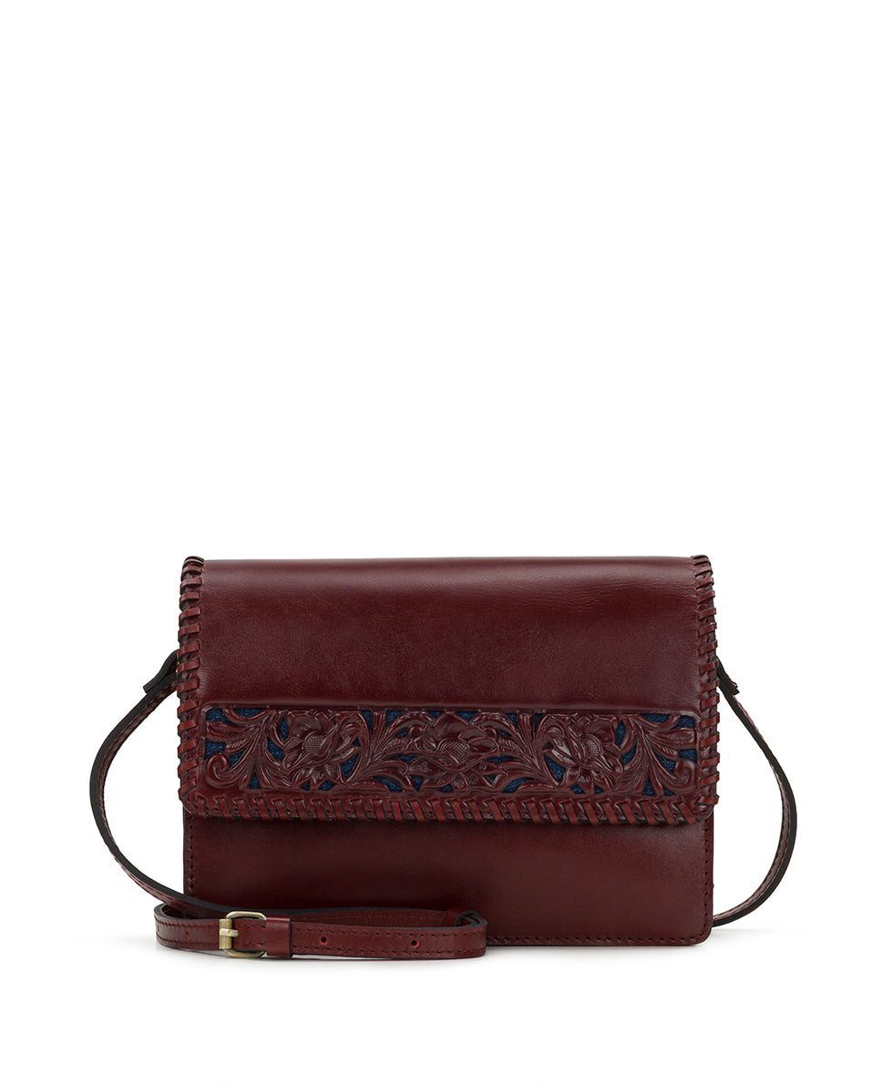 Female - Consilina Crossbody - Cavo Border Tooled - oxblood - by Patricia Nash - View 5 of 10
