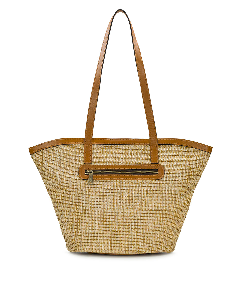 Female - Marconia Tote with Scarf - Burnished Woven - natural - by Patricia Nash - View 2 of 6