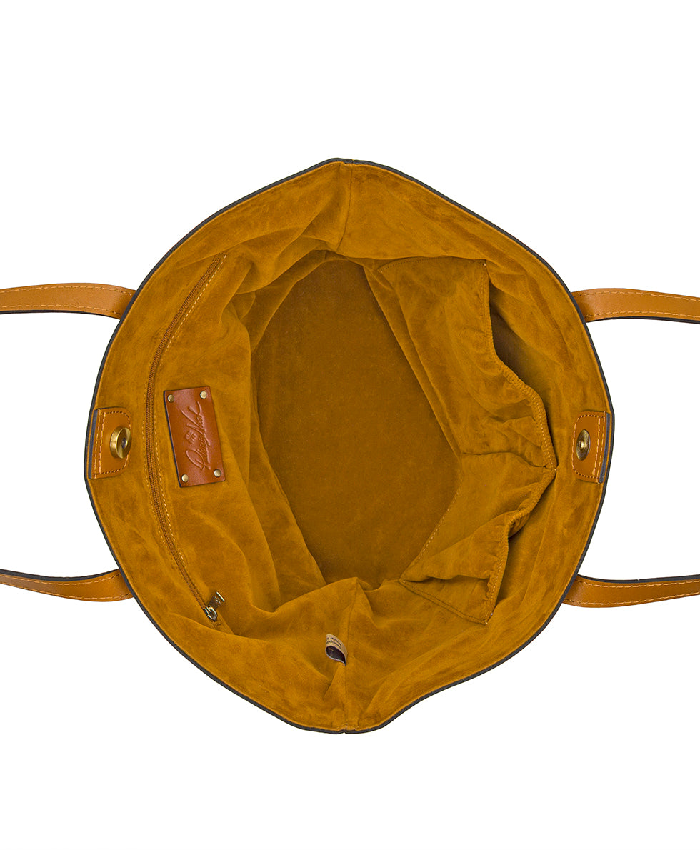 Female - Marconia Tote with Scarf - Burnished Woven - natural - by Patricia Nash - View 5 of 6