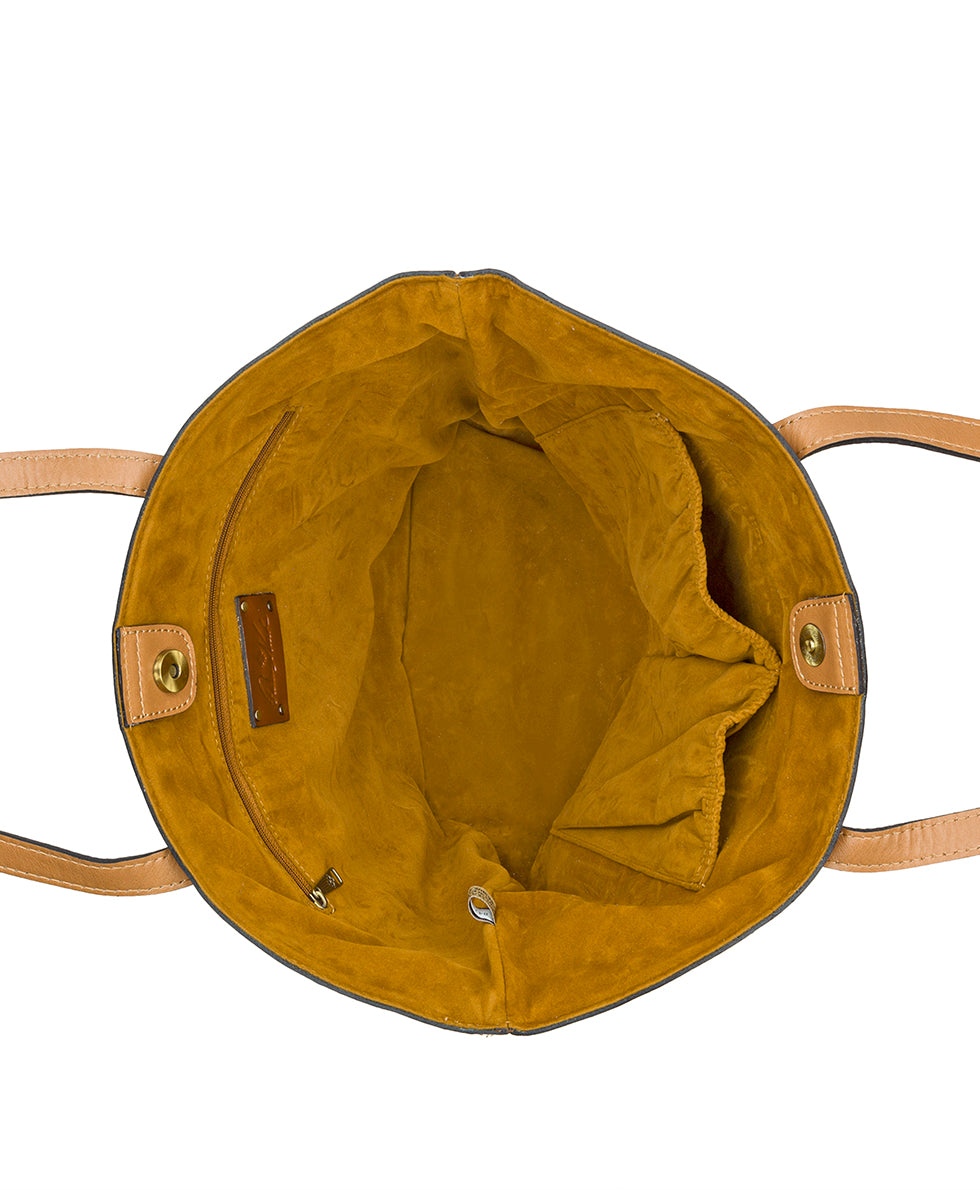 Female - Marconia Tote with Greek Floral Scarf - Burnished Woven - naturale - by Patricia Nash - View 5 of 5