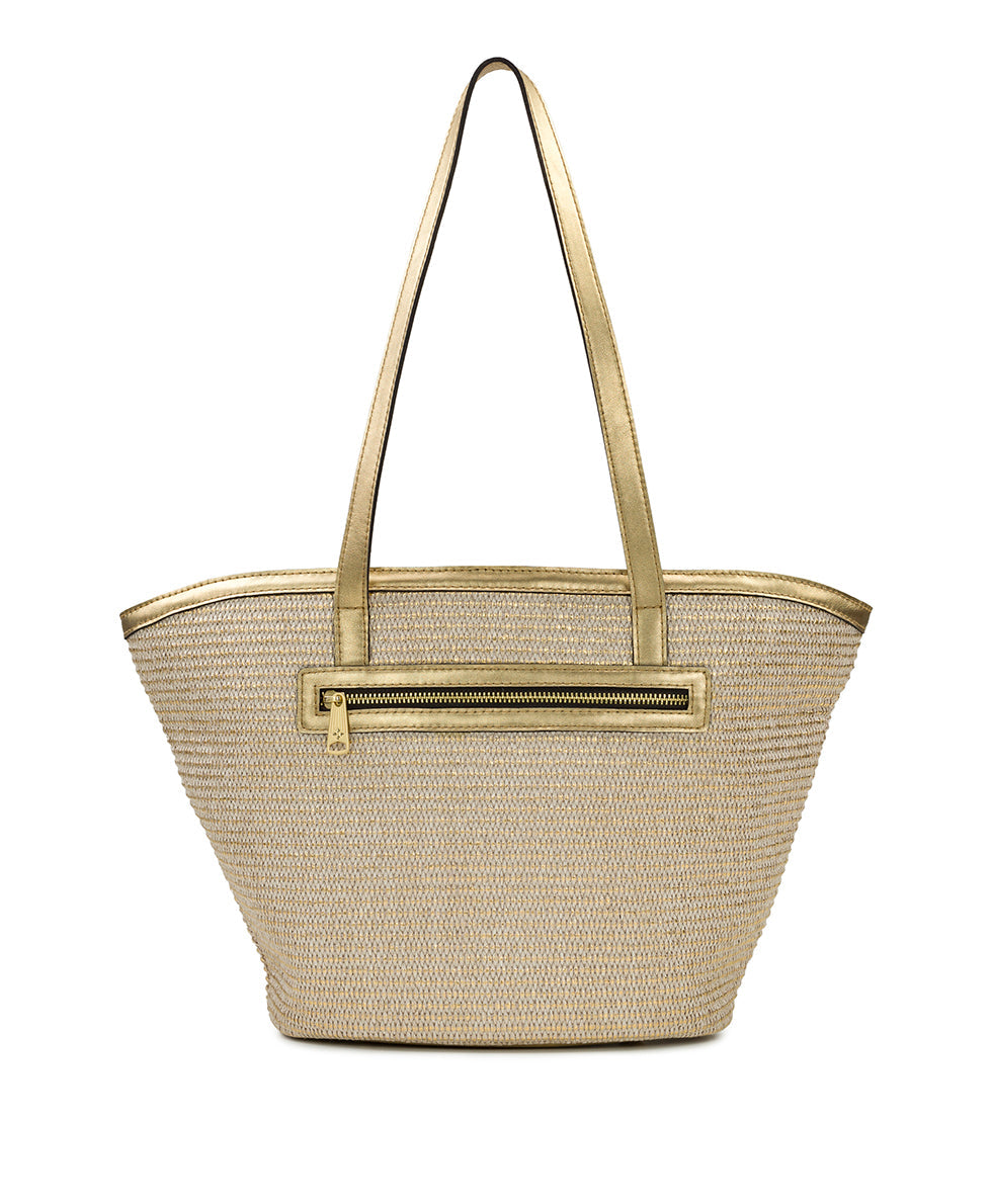 Marconia Tote - Distressed Metallic Raffia - antique gold - by Patricia Nash - View 2 of 5