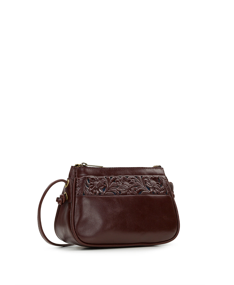 Female - Bacoli Crossbody - Cavo Border Tooled - british tan - by Patricia Nash - View 4 of 10