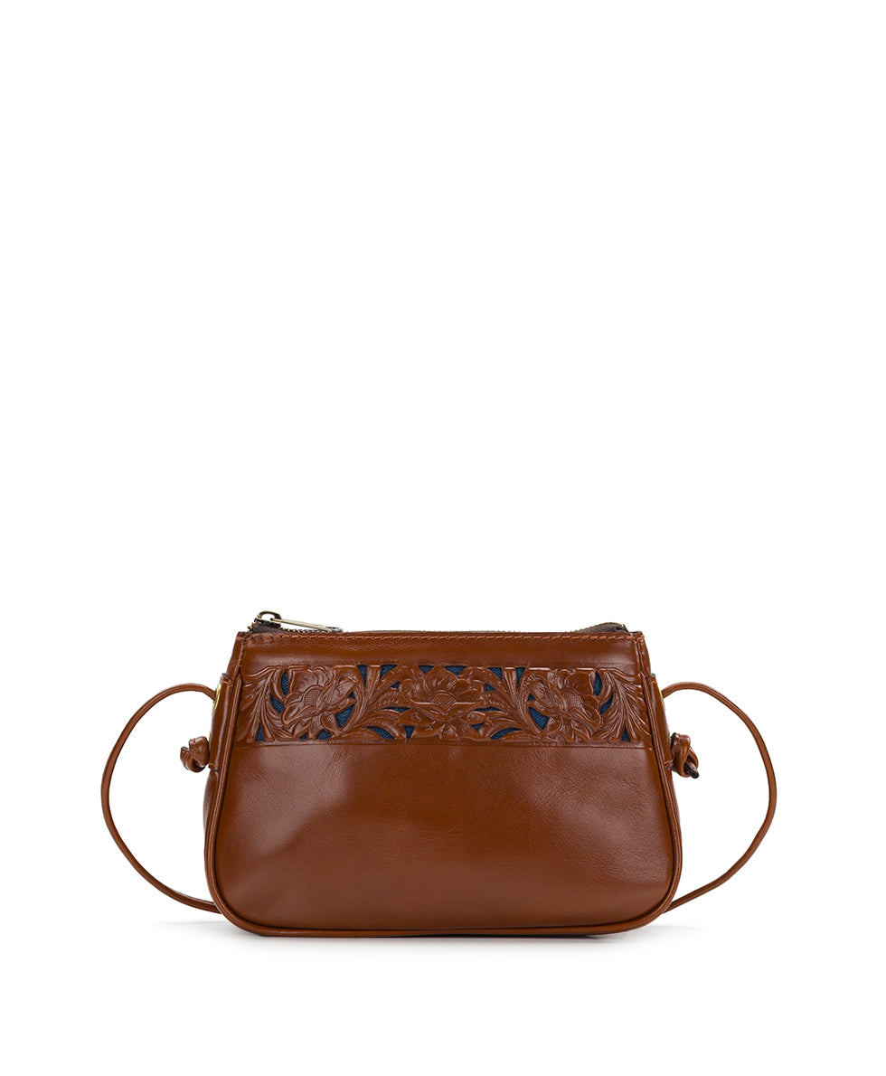Female - Bacoli Crossbody - Cavo Border Tooled - tan - by Patricia Nash - View 1 of 5