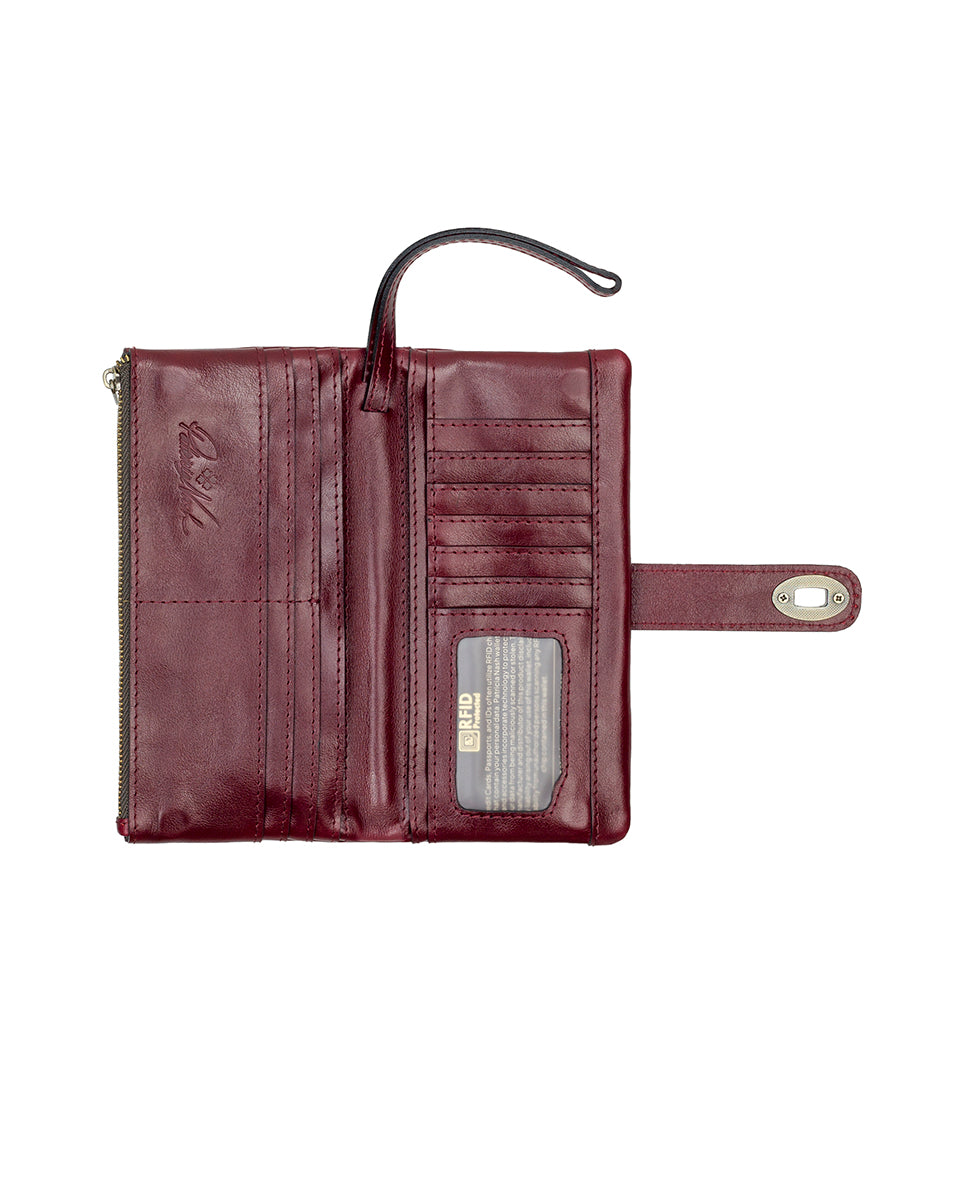 Annesley Wristlet - Vintage Distressed Leather - oxblood - by Patricia Nash - View 3 of 4