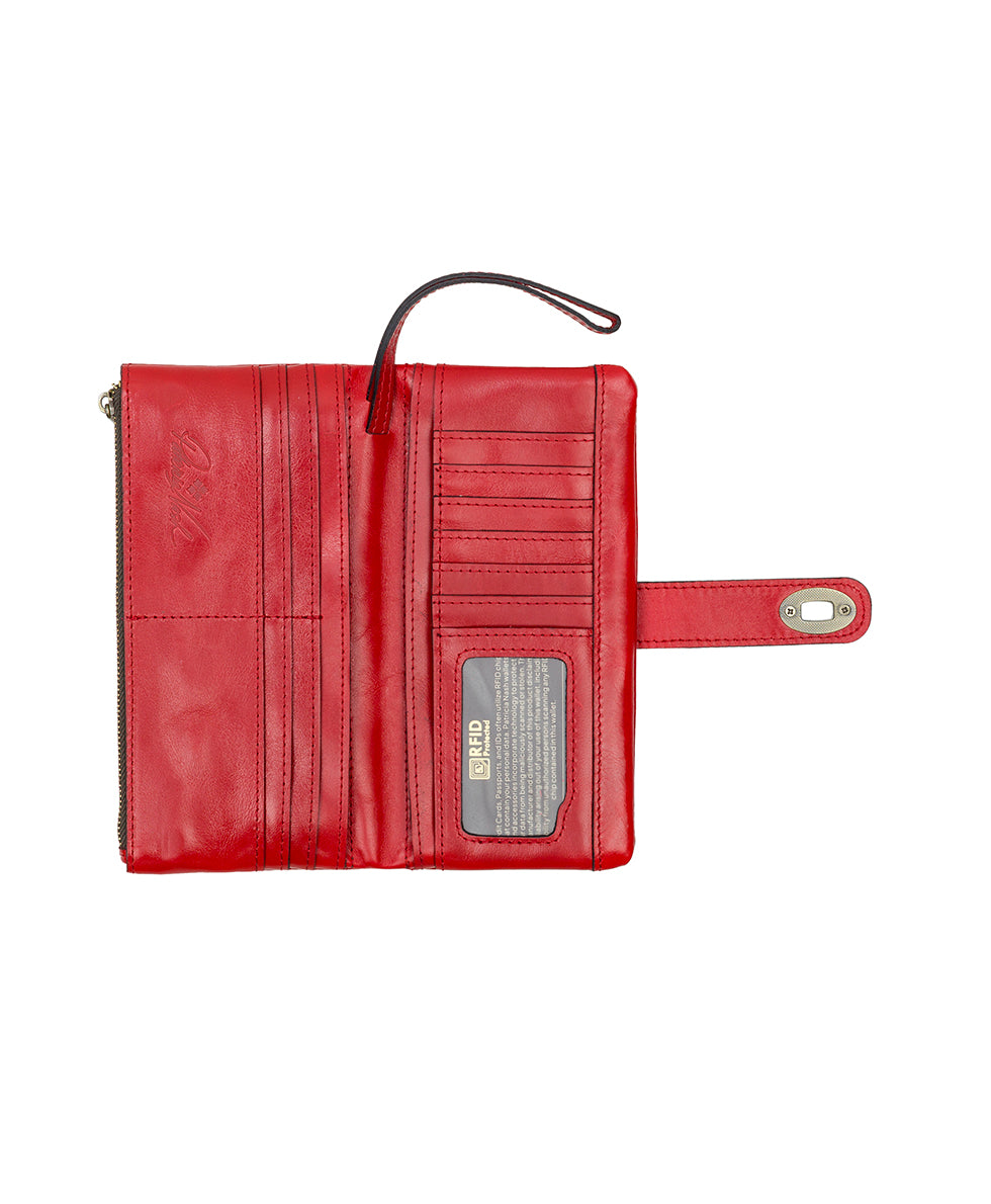 Annesley Wristlet - Vintage Distressed Leather - rosewood - by Patricia Nash - View 3 of 4