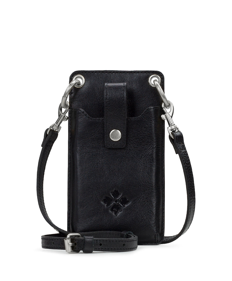 Farleigh Phone Crossbody - Heritage - black / brushed silver - by Patricia Nash - View 1 of 3