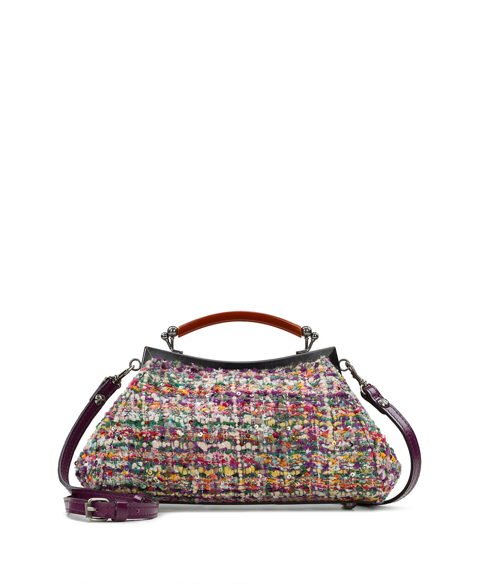 Kelmscott Frame Satchel - Sequin Boucle - dark purple - by Patricia Nash - View 1 of 5