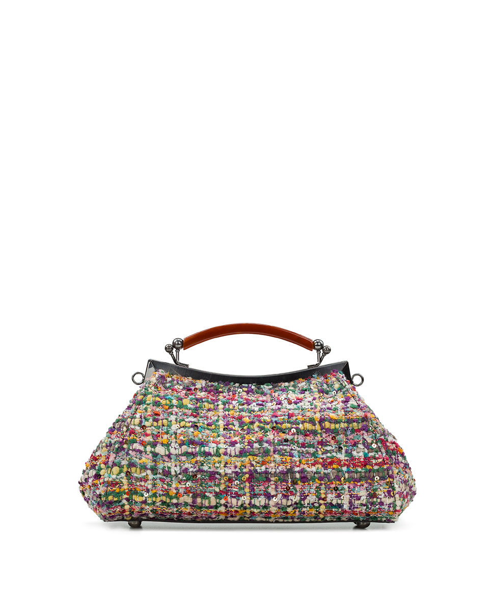 Kelmscott Frame Satchel - Sequin Boucle - dark purple - by Patricia Nash - View 2 of 5