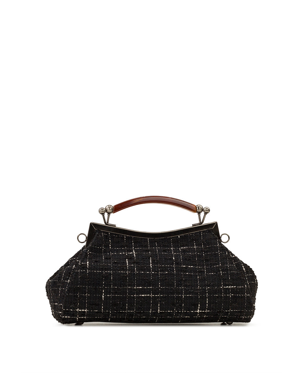 Kelmscott Frame Satchel - Glitter Plaid - black - by Patricia Nash - View 2 of 4