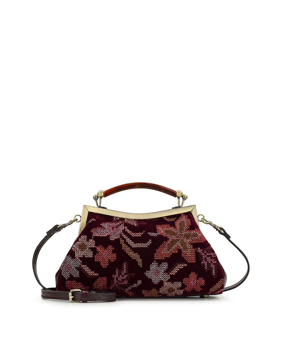 Kelmscott Frame | Velvet Needlepoint | Plum - black - by Patricia Nash - View 1 of 4