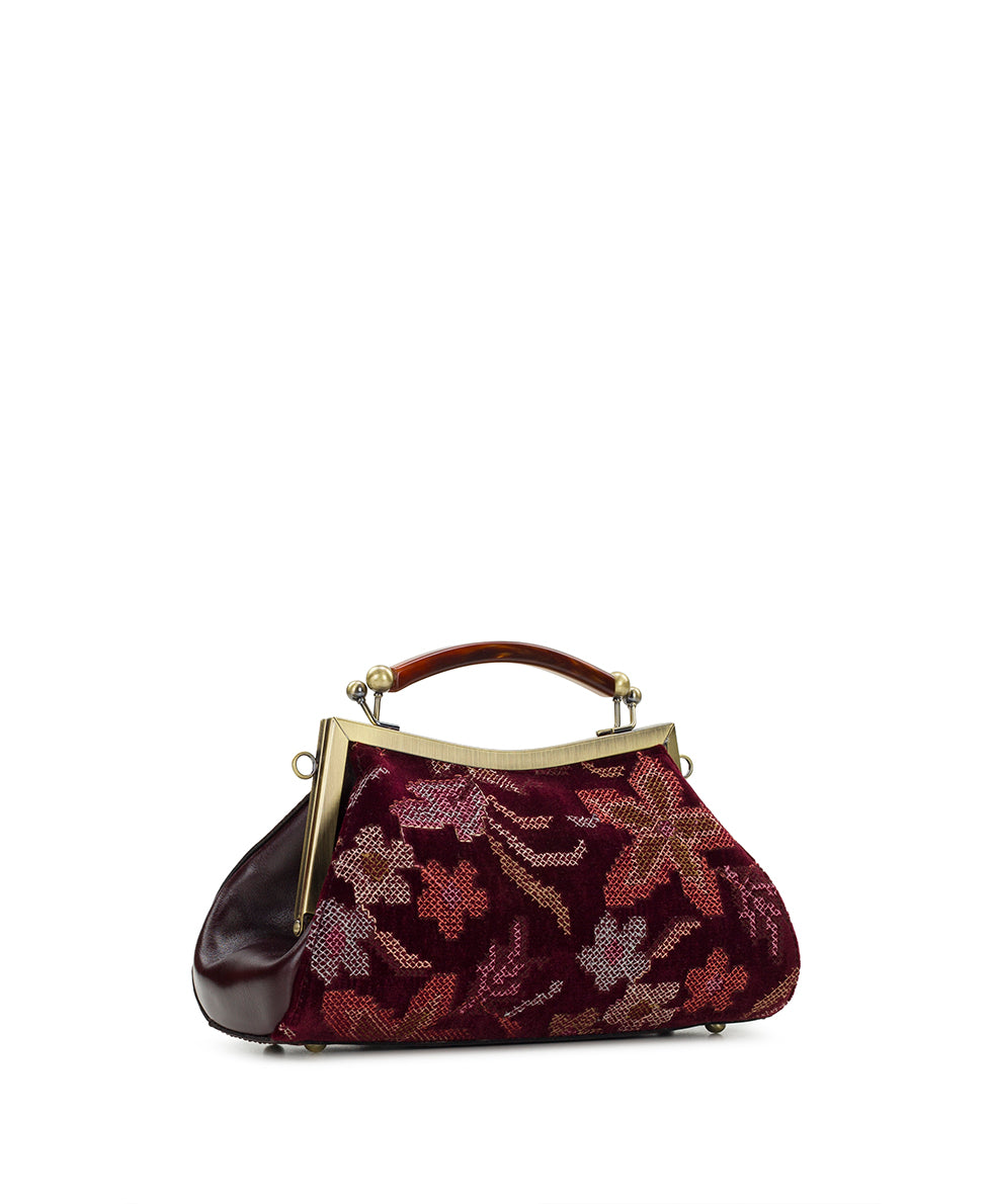 Kelmscott Frame | Velvet Needlepoint | Plum - black - by Patricia Nash - View 3 of 4