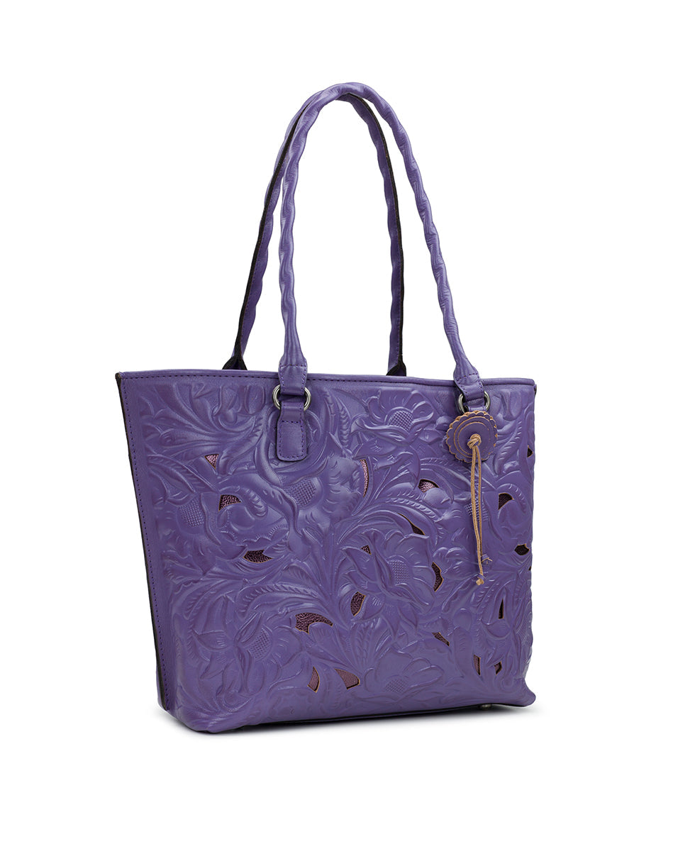 Adeline Tote - Burnished Cutout Tooled - sun yellow - by Patricia Nash - View 3 of 21