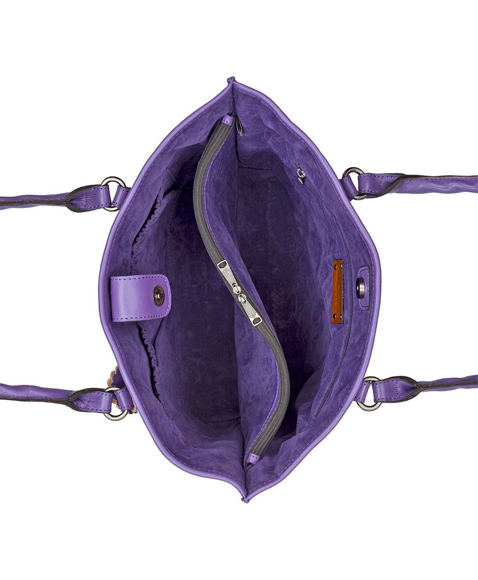 Adeline Tote - Burnished Cutout Tooled - sun yellow - by Patricia Nash - View 4 of 21