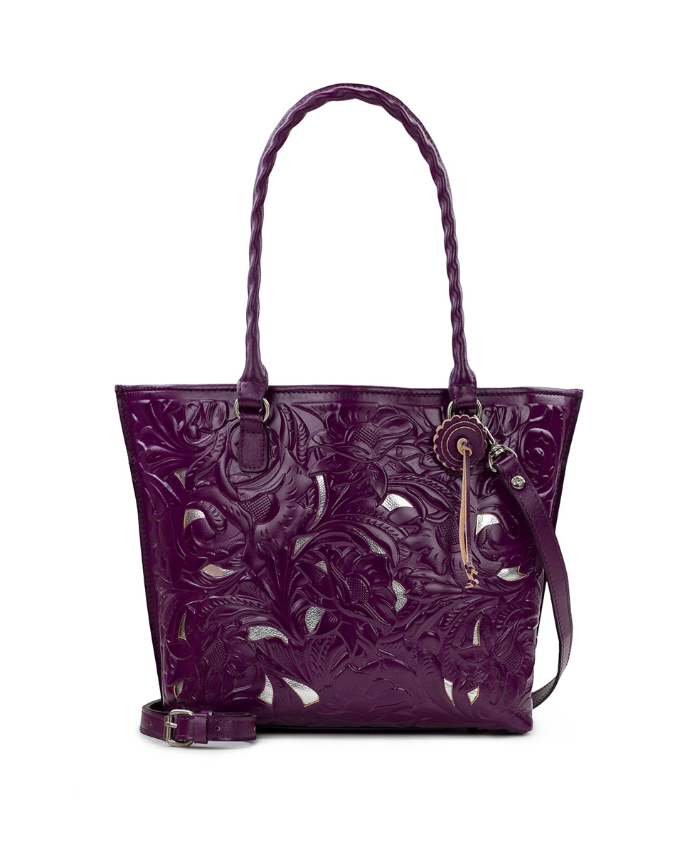 Adeline Tote - Burnished Cutout Tooled - black - by Patricia Nash - View 1 of 34