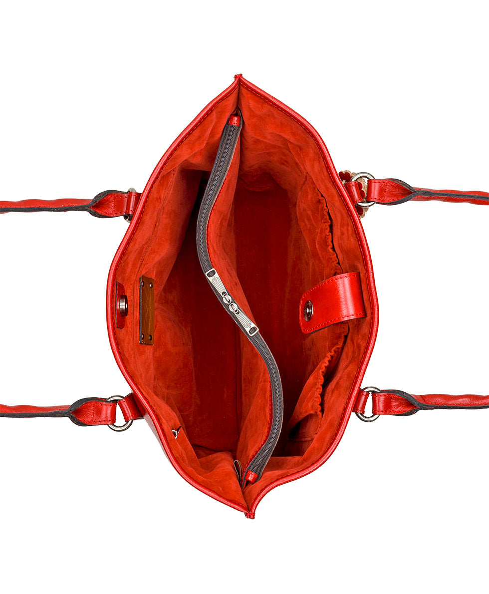 Adeline Tote - Burnished Cutout Tooled - sun yellow - by Patricia Nash - View 9 of 21