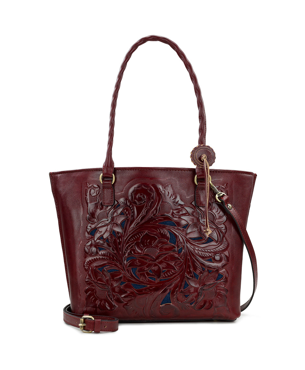Female - Adeline Tote - Western Cutout Tooled - Maroon - maroon - by Patricia Nash - View 1 of 4